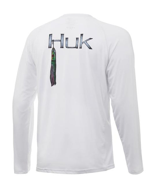 Huk Women's Pursuit Huk & Bars - Long Sleeve - White
