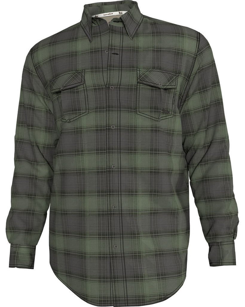 Banded Poplin Hombre Plaid Long Sleeve-Spanish Moss