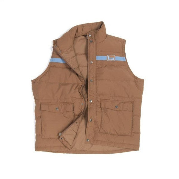 Banded Vintage Down Vest Brown