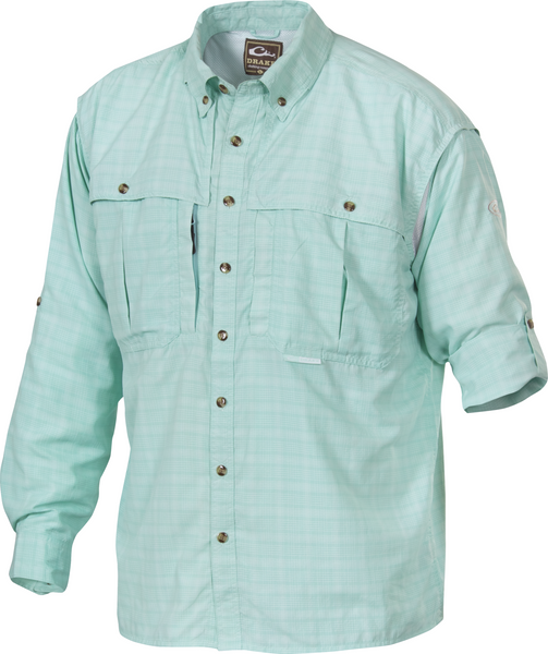 Drake Waterfowl Wingshooter's Plaid UPF-50 Sun Shirt Long Sleeve DW265 – HDSOutdoors