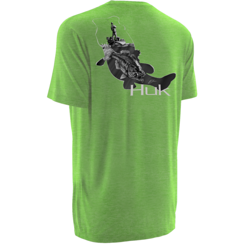 Huk KScott Strike Off Tee Heather Neon Green  H1000031