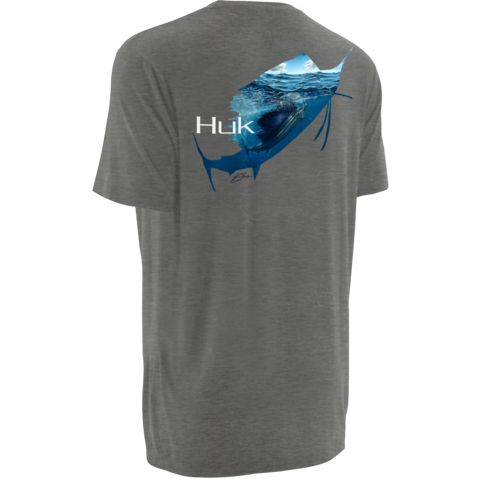 Huk KScott Rising Sail Tee True Grey Heather  H1000036
