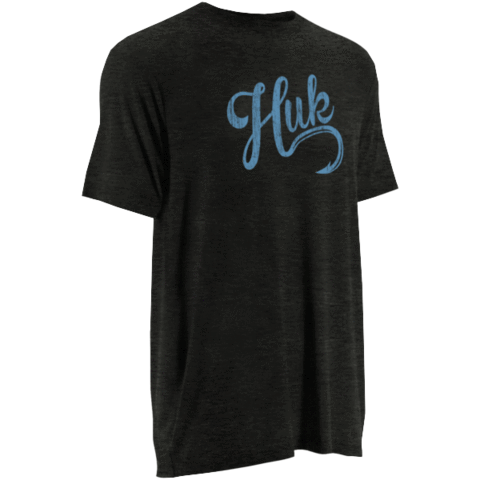 Huk Script Logo Tee H1000045 Dark Grey Heather