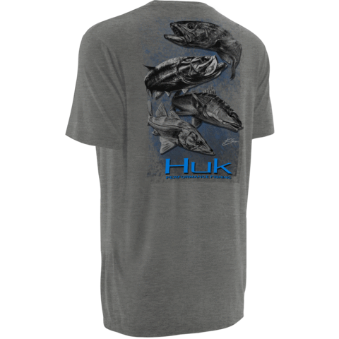Huk Kscott Inshore Slam Tee TRUE GREY HEATHER H1000057