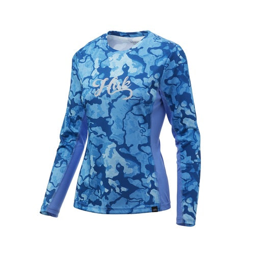 HUK WOMENS CURRENT CAMO ICON X, NORTH DROP, H6120021