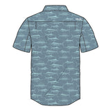 HUK Teaser Short Sleeve Shirt | Performance Button Down, Silver Blue, H1500092
