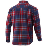 HUK Men's Standard Maverick Fishing Flannel Shirt H1500104-BLOOD RED