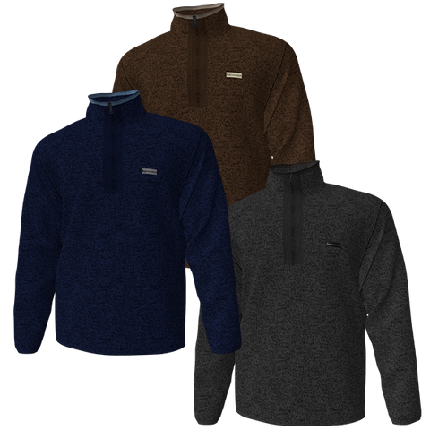 Banded Fleece 1/2 Zip Pullover Sweater Gray