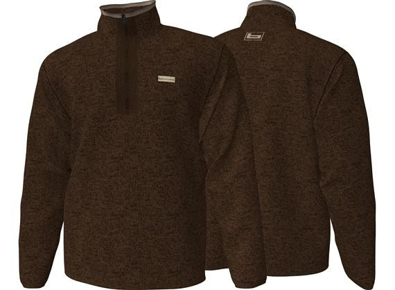 Banded Fleece 1/2 Zip Pullover Sweater Brown