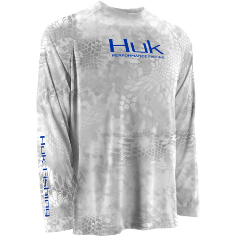 Chemise de pêche Huk homme bleu moyen poursuite standard Chemise de pêche Huk homme bleu moyen poursuite standard