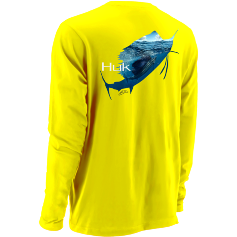 Huk KScott PF Rising Sail Longsleeve Blaze Yellow H1200052 BYW