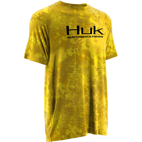 Huk Logo Tee Small / Blaze Yellow