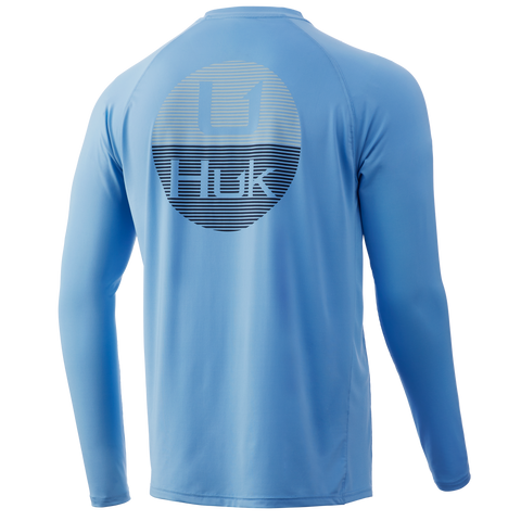 Huk Men's Performance Fishing Shirt, Blue, size L F5