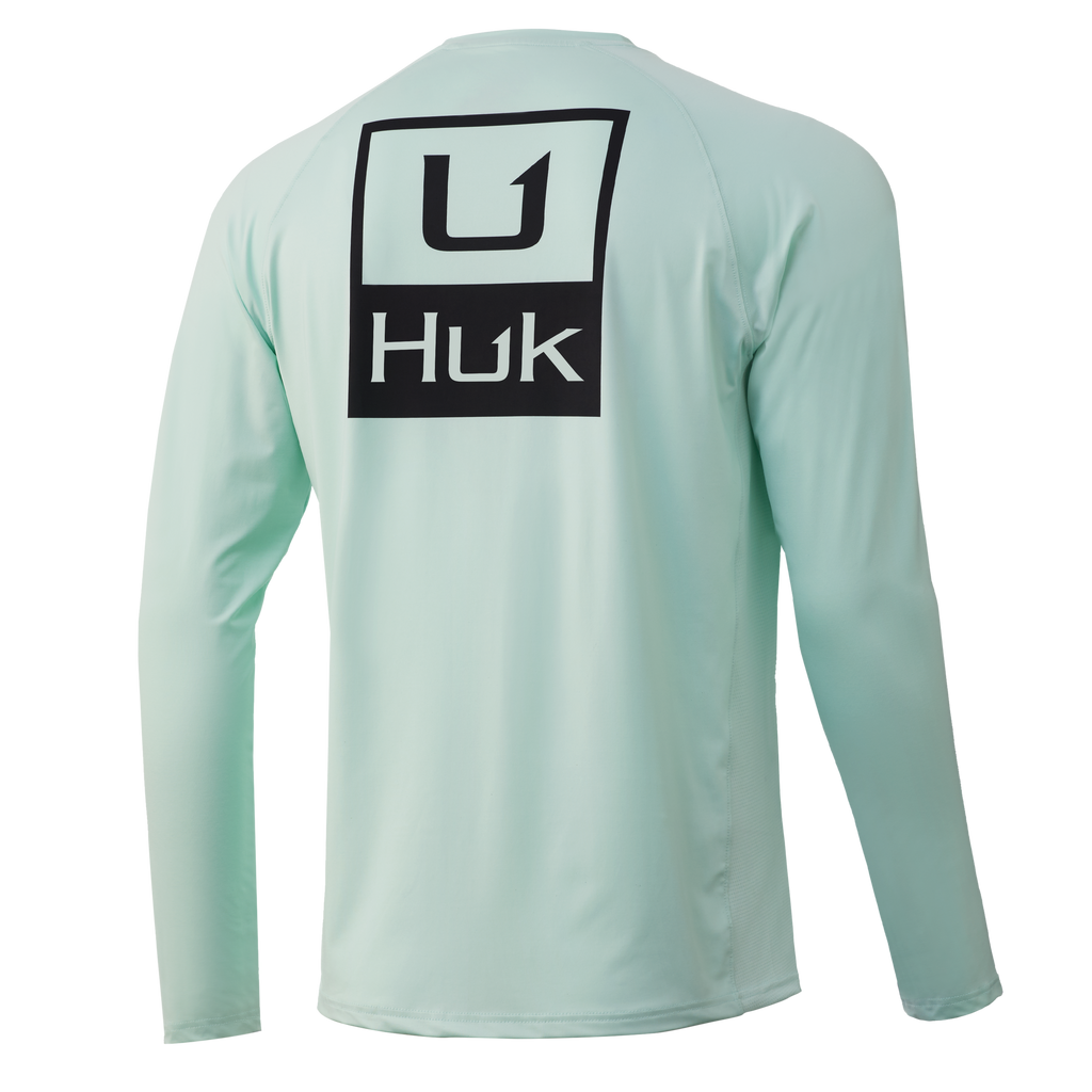 HUK Men's Pursuit Long Sleeve Performance Fishing Shirt, Sea Foam