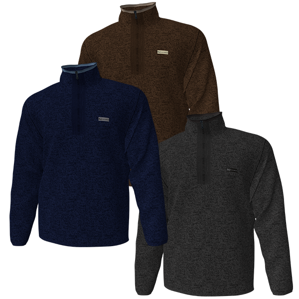 Banded Fleece 1/2 Zip Pullover Sweater Gray