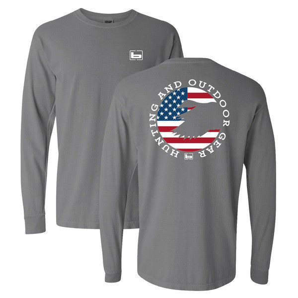 Banded Patriot L/S Tee - Gray -